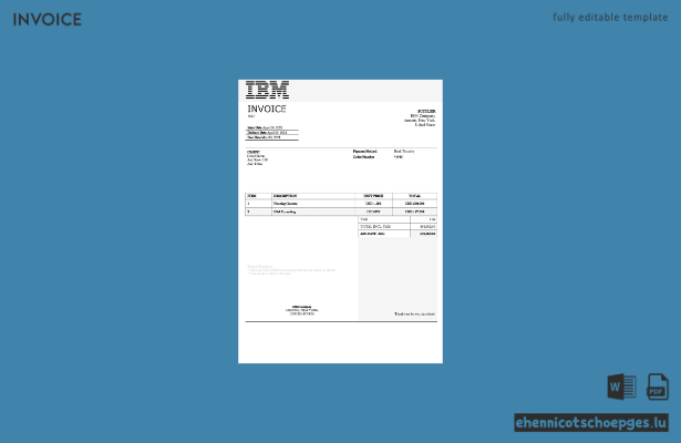 USA IBM Rechnungsbeispiel Vorschau